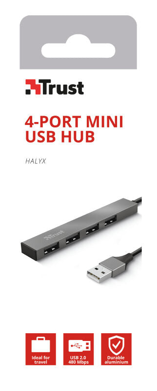Trust Halyx USB 2.0 480 Mbit/s Alluminio