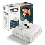 Imetec Scaldasonno Adapto Plus 100% Cotone, Matrimoniale 160x150 cm, Caldo Subito, Tecnologia Brevettata Adapto Plus, Sistema Sicurezza ElectroBlock, Bassi consumi, 6 Temperature, Autospegnimento 1, 3, 9 ore, Made in Italy