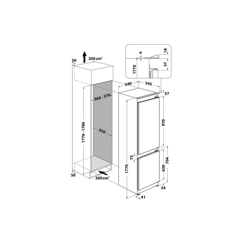 Whirlpool Total No Frost Frigorifero combinato da incasso - WHR 18 TD CLASSE D