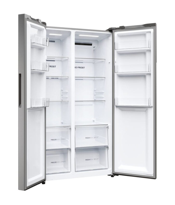 Haier SBS 90 Serie 5 HSR5918DNMP Frigorifero Side By Side Libera Installazione 528 L D Platino, Acciaio inossidabile
