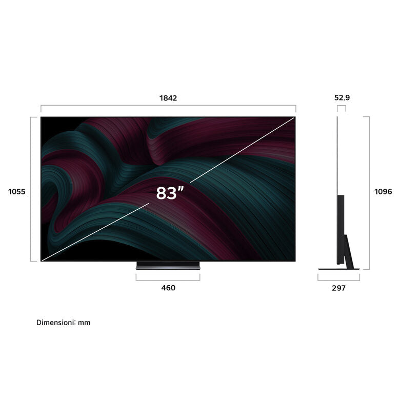 LG OLED evo AI OLED83C54LA TV Serie C5 83'' pollici 4K, α9 Gen8, Brightness Booster, 40W, 4 HDMI, VRR 144Hz, Smart TV WebOS 25