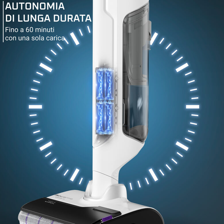 Rowenta X-Clean 10, Lavapavimenti Senza Fili, Autonomia 60’, Autopulizia e Asciugatura, Pulizia Completa in Una Passata, GZ7035