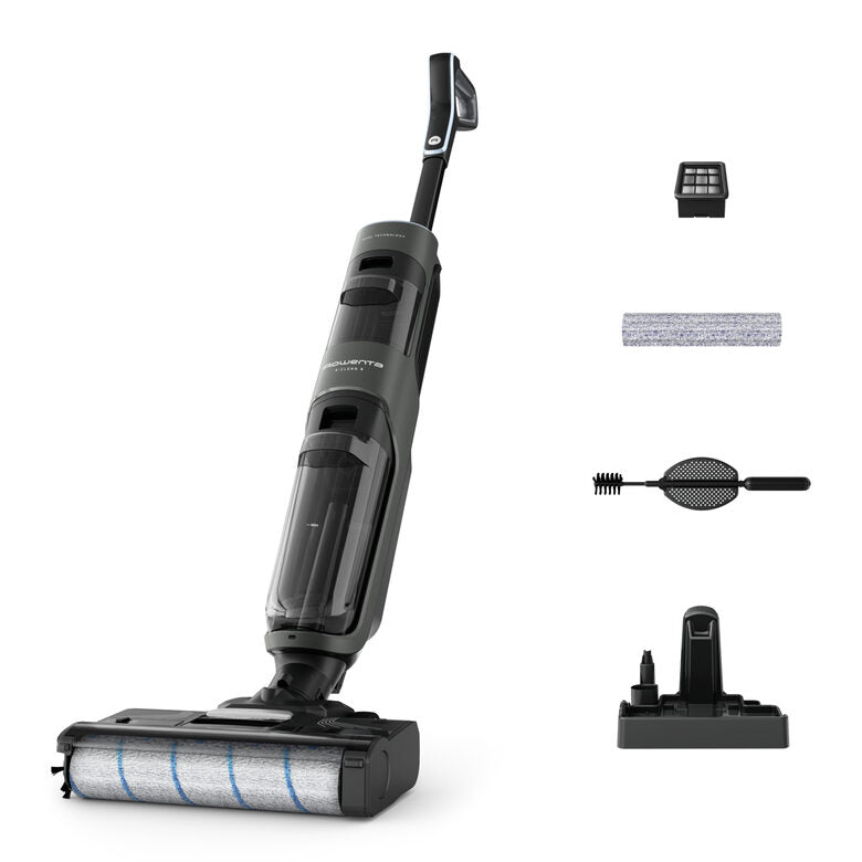 Rowenta X-Clean 4 , Lavapavimenti Senza Fili con Auto-Propulsione e Rilevazione Automatica dello Sporco, Doppio Serbatoio e Sistema di Autopulizia, Autonomia 50' per Tutti i Tipi di Paviment