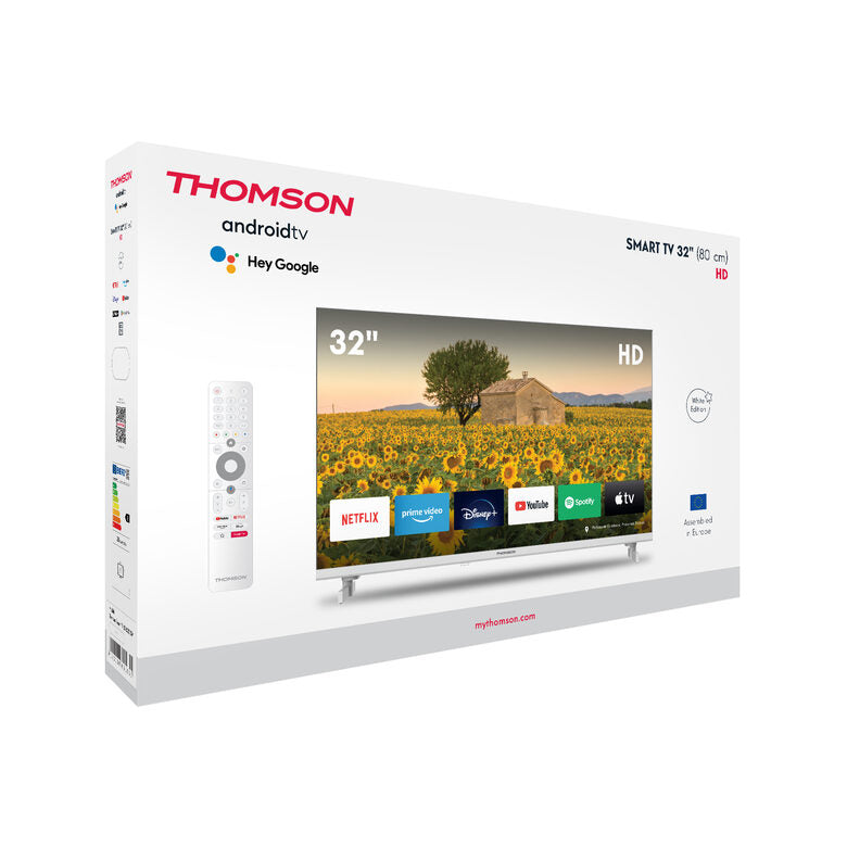 Thomson 32HA2S13W Televisione Smart TV 32 Pollici Led Frameless T2/c2s2 Android 11 Hd Wi-fi Bianco