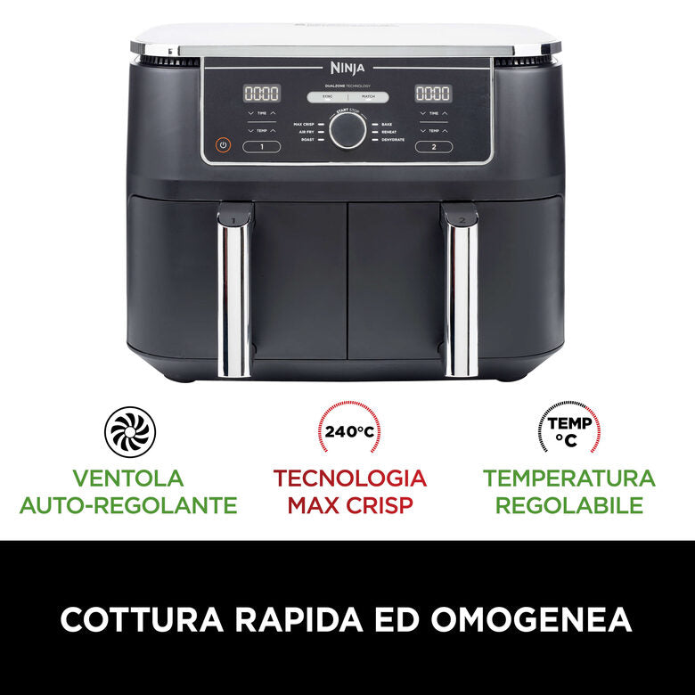 Ninja Friggitrice ad aria Dual Zone MAX da 9,5 L AF400EU