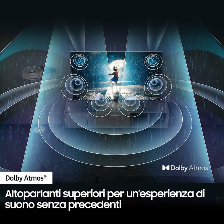 Samsung QN90D TV Neo QLED 4K 98” QE98QN90DATXZT Smart TV Wi-Fi Titan Gray Processore NQ4 AI GEN2, Tecnologia Quantum Matrix, Neo Slim Design, Dolby Atmos