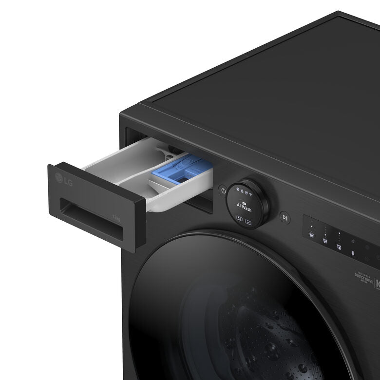 LG F4X7013TBB Serie X7 Lavatrice Smart A Libera Installazione 13 Kg, AI DD™, 1400 Giri, Display Easy Circle, Wi-Fi, AI Wash, Turbowash, Classe A-40%, Nero