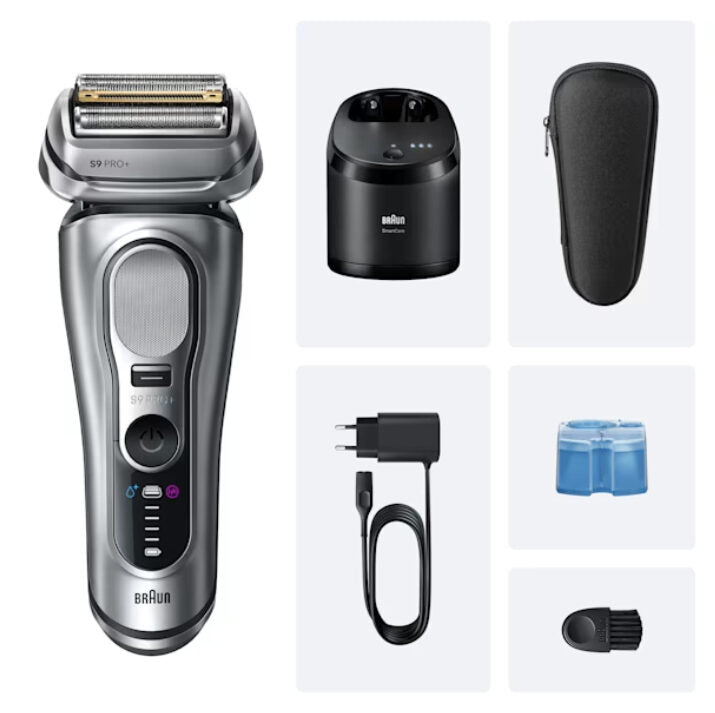 Braun Series 9 Pro+ 9667CC Rasoio Trimmer Argento
