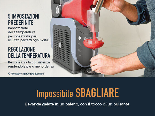 Ninja Slushi FS301EU macchina per granite, frappè, cocktail, milkshake, senza bisogno di ghiaccio