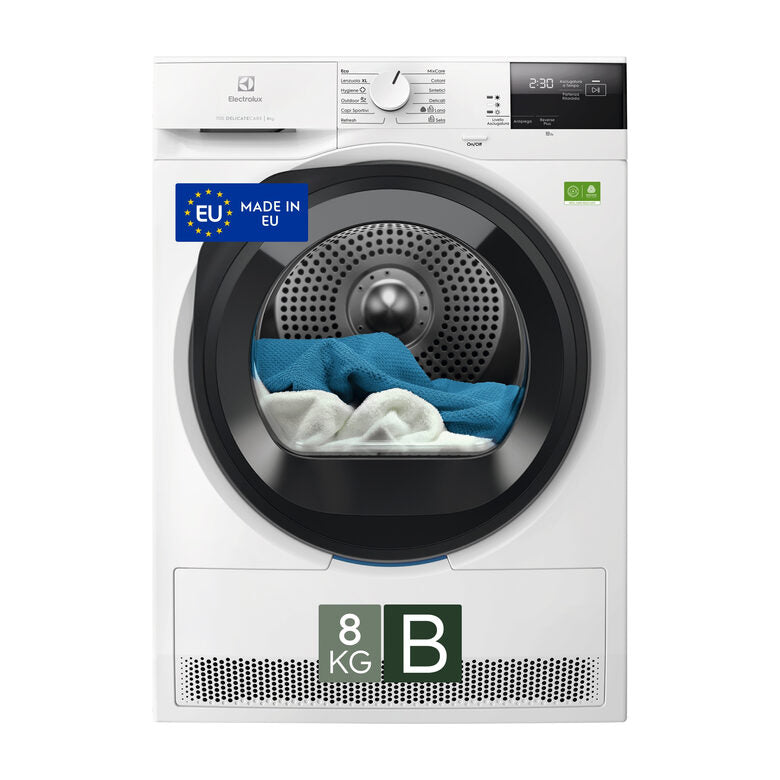 Electrolux EW7H28B Serie 700 Asciugatrice A Libera Installazione 8 Kg, Pompa Di Calore, DelicateCare, Filtro Ecoflow, Classe B, Bianco