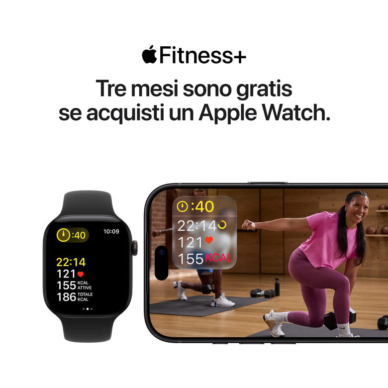 Apple Watch Series 12 GPS + Cellular, cassa 46 mm in alluminio grigio siderale con cinturino Sport blu marino - M/L