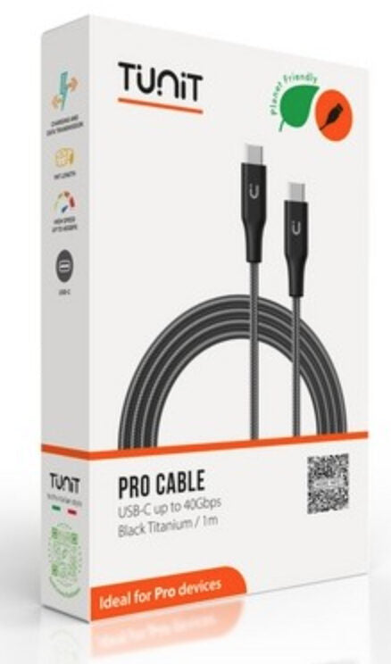 Tunit Cavo di ricarica e trasferimento USB-C / USB-C 240W Nero