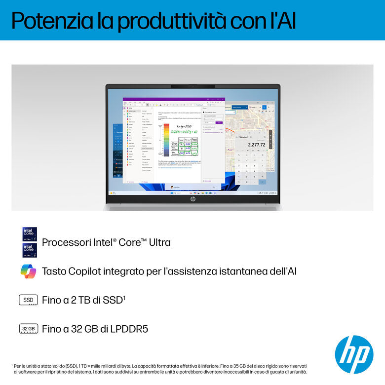 HP OmniBook 5 AI 16-af1007nl Intel Core Ultra 5 225U Computer portatile 40,6 cm (16") 2K 16 GB LPDDR5x-SDRAM 512 GB SSD Wi-Fi 6 (802.11ax) Windows 11 Home AI PC Argento