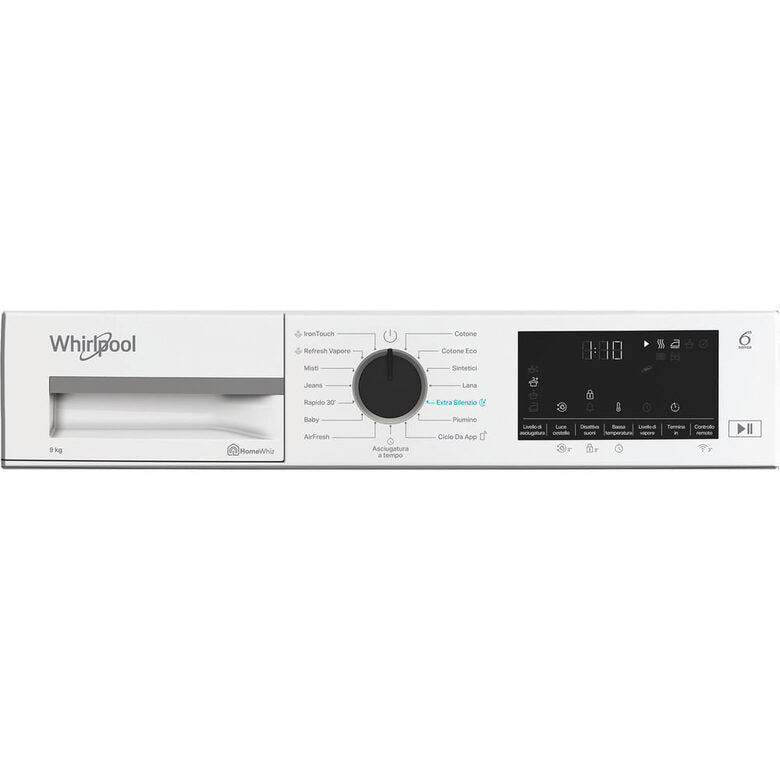 Whirlpool C WD R49M WBS IT Asciugatrice A Libera Installazione 9 Kg, Pompa Di Calore, Tecnologia 6° Senso, Quiet Mode, Classe C, Bianco