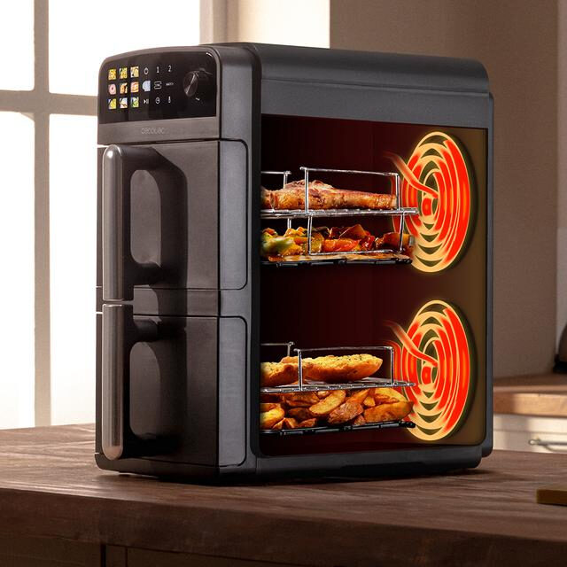 Cecotec Cecofry DuoLevel 10000 Doppia 10 L Indipendente 2400 W Friggitrice ad aria calda Nero