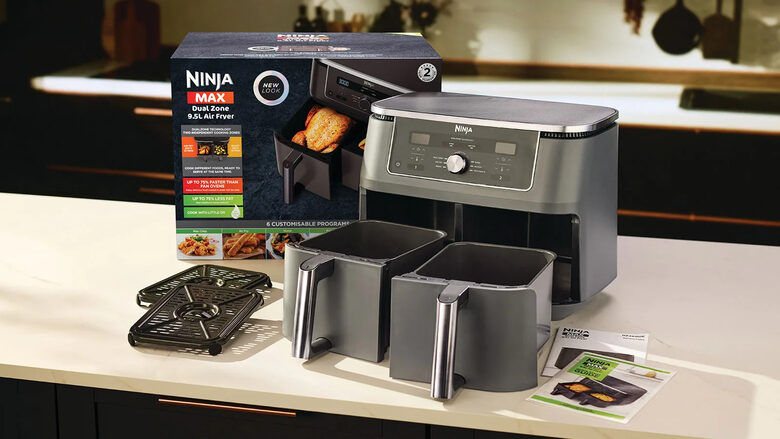 Ninja Foodi MAX Dual Zone DZ400EU Friggitrice ad Aria Doppio Cestello 9,5 L 2470 W Grigio Gunmetal