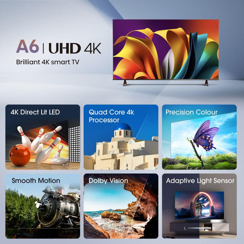 Hisense 85A69N Televisione Smart TV 85 Pollici Led 4K Uhd Ai Upscaler