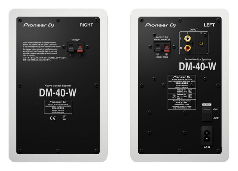 Pioneer DJ DM-40D 2-vie Bianco Cablato 38 W
