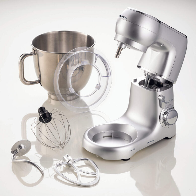 Ariete 1583 Gourmet Essence, Impastatrice Planetaria, Impasta, Monta e Amalgama, 1300W, Capacità 5,2L, 2 fruste e 1 gancio, 10 velocità + Pulse