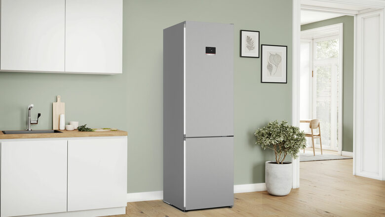 Bosch KGN397LDF Serie 4 Frigorifero Combinato A Libera Installazione, No Frost, Sistema Multi-Airflow, Classe D, Acciaio Inox