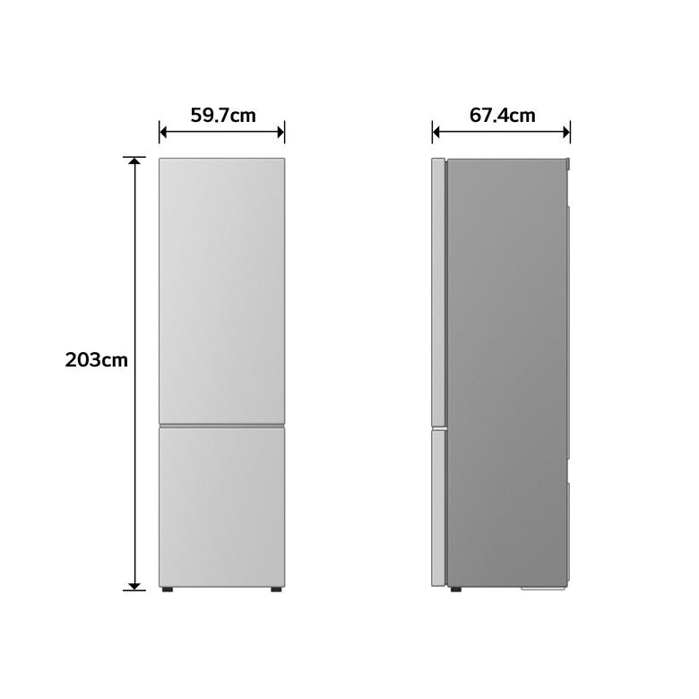 LG GBBS726AMB Frigorifero Combinato A Libera Installazione, AI Inverter, Metal Sorbet, Total No Frost, Fit & Max, Classe A, Inox