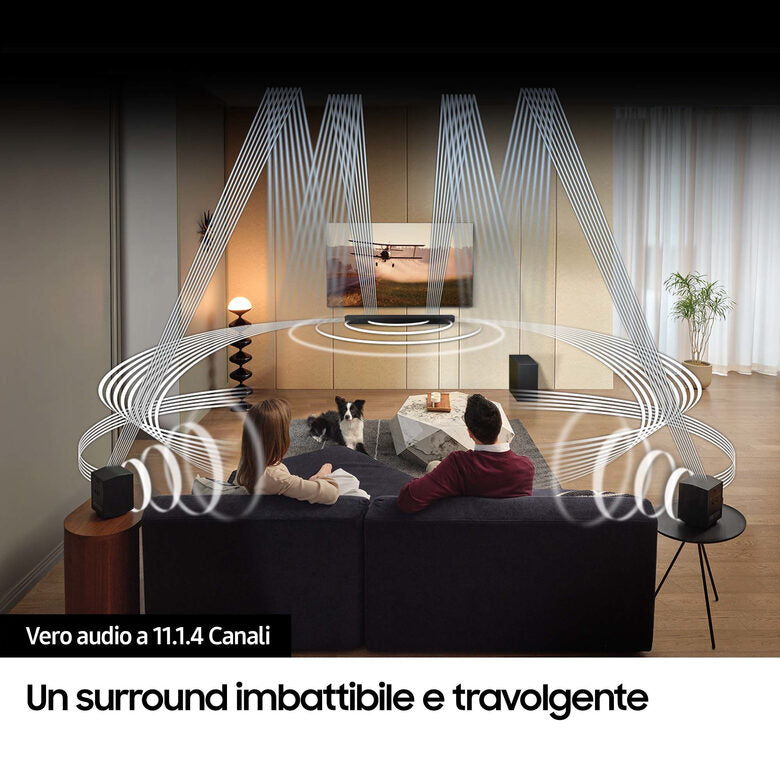 Samsung Soundbar HW-Q990D/ZF Serie Q, 22 Speaker, Wireless Dolby Atmos, Audio a 11.1.4 Canali, Q-Simphony, Alexa integrato e compatibile con Google Assistant, Graphite Black