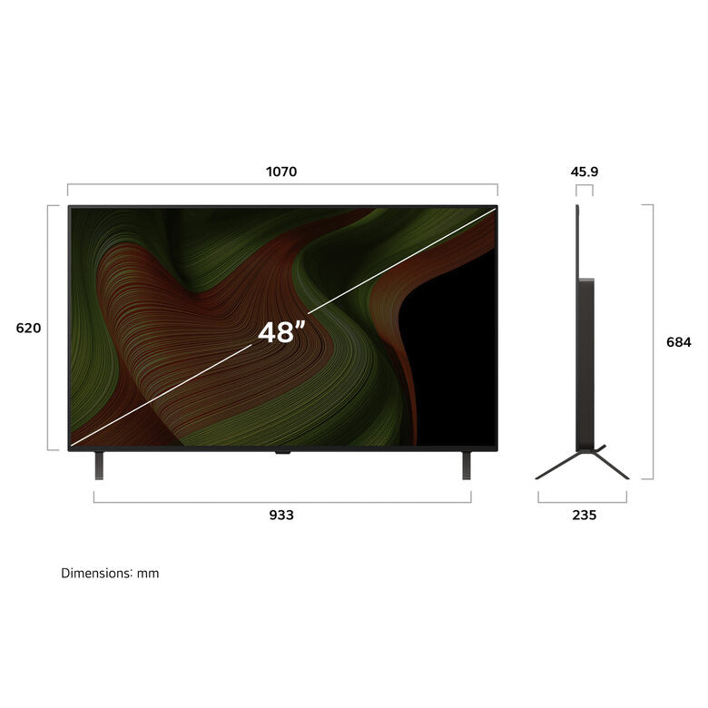 LG OLED AI OLED48B56LA TV Serie B5 48'' 4K, α8 Gen2, Dolby Vision, 20W, 4 HDMI con VRR 120Hz, G-Sync, Smart TV WebOS 25