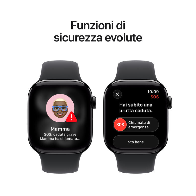 Apple Watch Series 11 GPS 42mm Cassa Alluminio Jet Black con Sport Band Nero - M/L