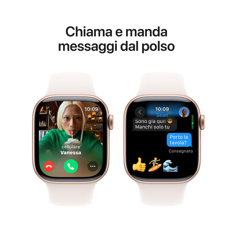 Apple Watch Series 10 Serie 10 GPS 42mm Cassa in Alluminio color Oro Rosa con Light Blush Sport Band - M/L