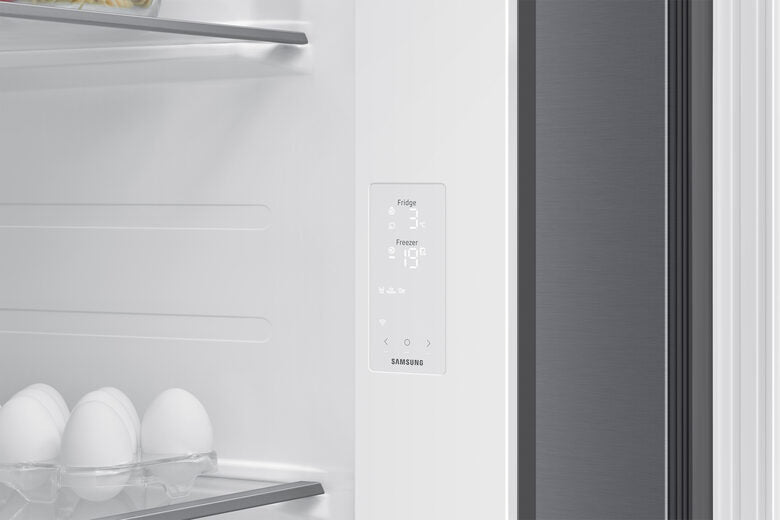 Samsung RS70F64KETEF Frigorifero Side By Side A Libera Installazione, Compressore AI Inverter, Smartthings Energy, AI Hybrid Cooling, Classe E, Acciaio