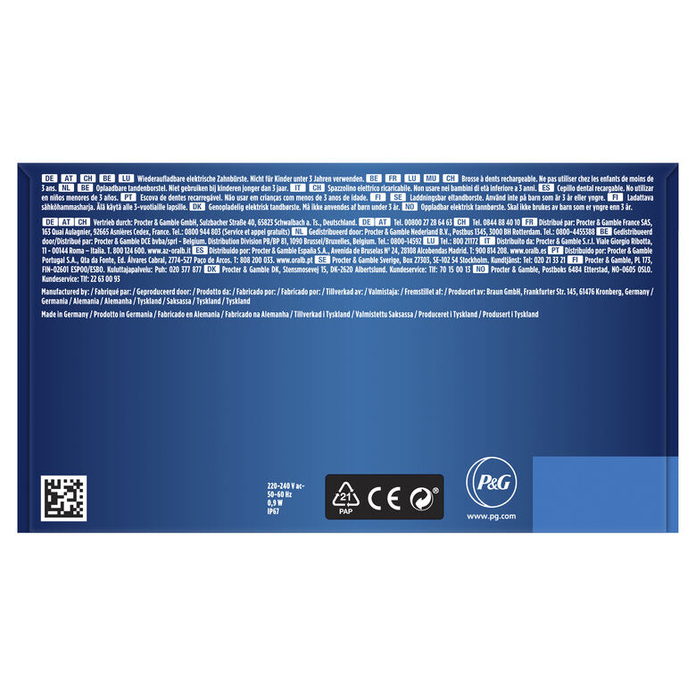 Oral-B PRO 1-750 Spazzolino Elettrico Ricaricabile Di Braun, 1 Testina, 1 Custodia Da Viaggio In Regalo