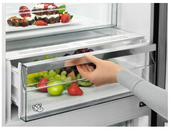 AEG RCB736E5MX frigorifero con congelatore Libera installazione 360 L E Acciaio inossidabile