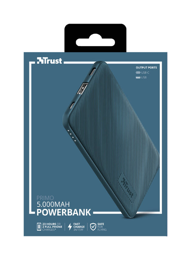 Trust 23860 batteria portatile Ioni di Litio 5000 mAh Blu