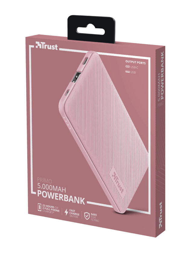 Trust 23862 batteria portatile Ioni di Litio 5000 mAh Rosa