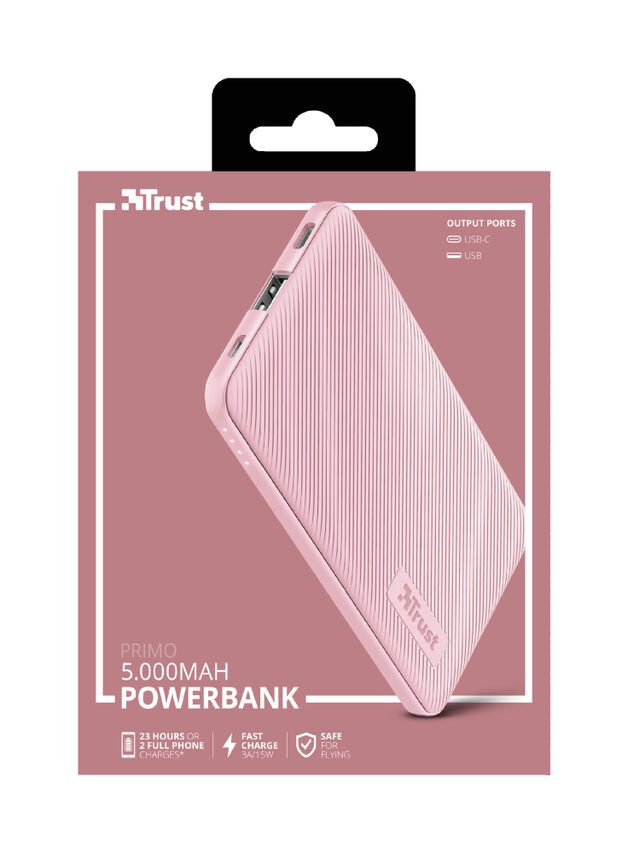 Trust 23862 batteria portatile Ioni di Litio 5000 mAh Rosa
