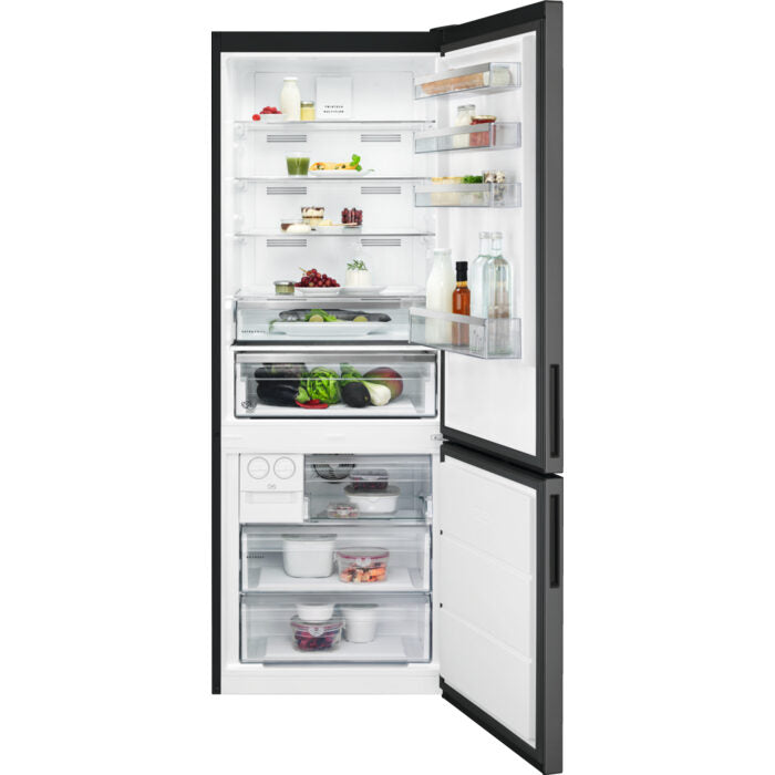 AEG RCB646E3MB frigorifero con congelatore Libera installazione 481 L E Nero, Grigio, Acciaio inossidabile