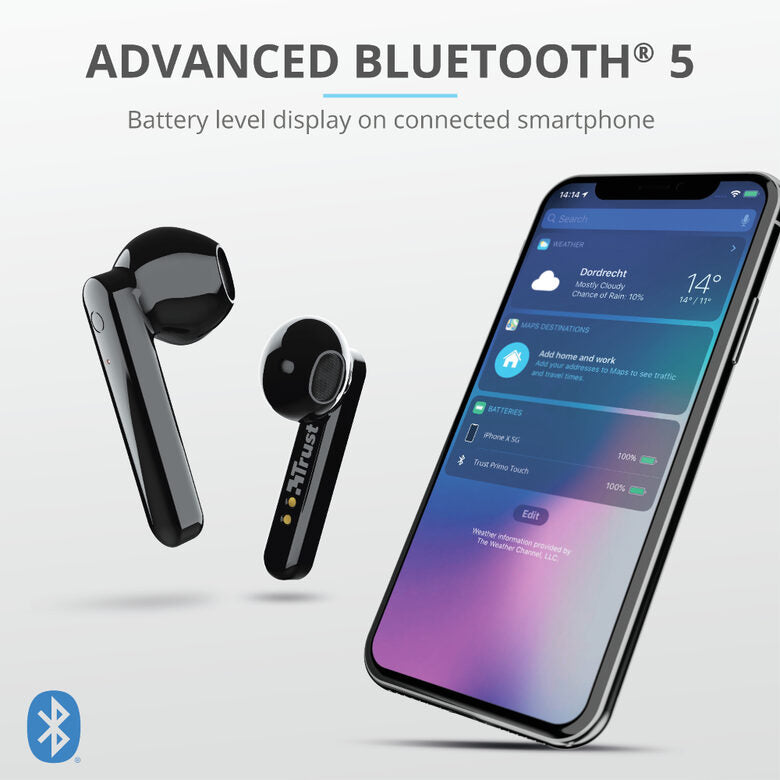 Trust Primo Auricolare Wireless In-ear Musica e Chiamate Bluetooth Nero