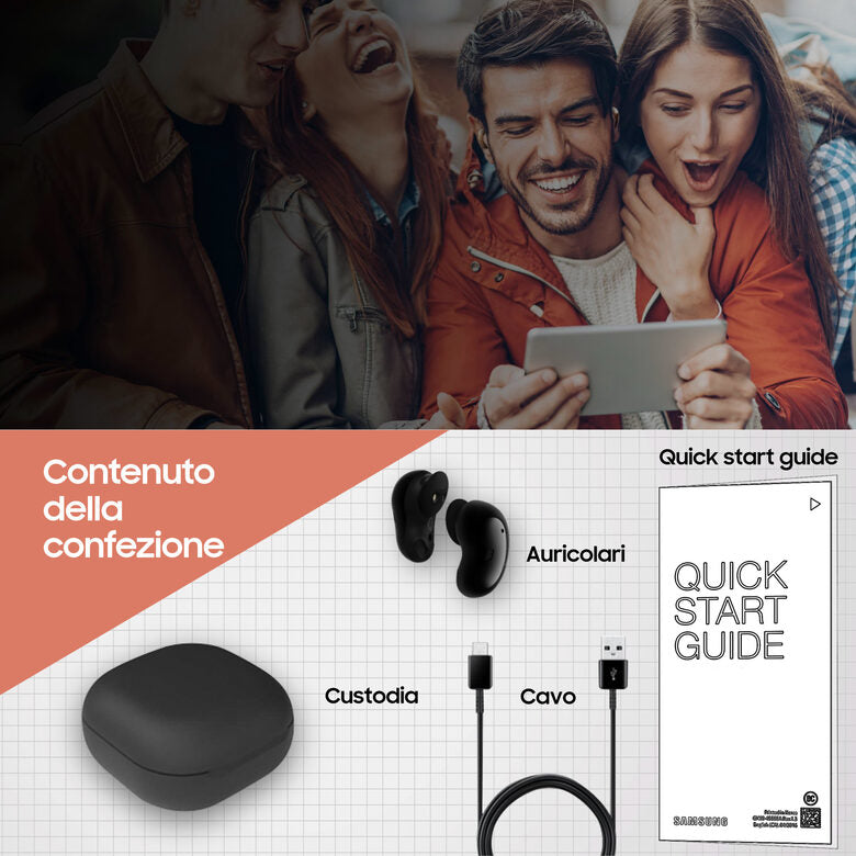 Samsung Galaxy Buds Live, Mystic Black Auricolare Wireless In-ear Musica e Chiamate Bluetooth Nero