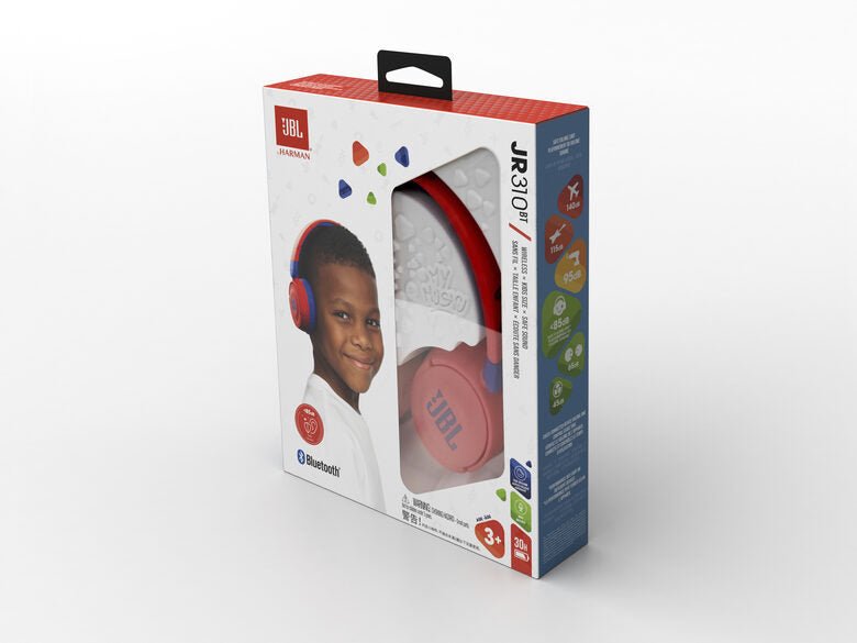 JBL JR310 BT Cuffie Wireless A Padiglione MUSICA USB tipo-C Bluetooth Rosso
