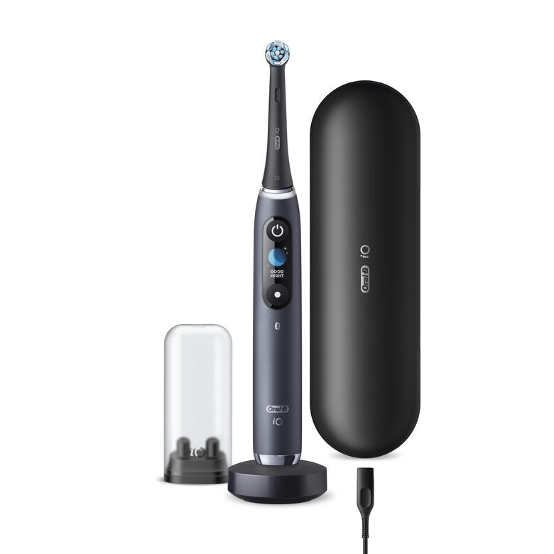 Oral-B iO - 9n - Spazzolino Elettrico Ricaricabile, 1 Spazzolino Nero Esclusivo Con Tecnologia Magnetica Rivoluzionaria, Display A Colori, 1 Testina, 1 Custodia Da Viaggio Con Caricatore