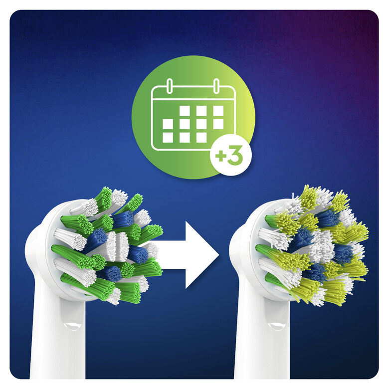 Oral-B CrossAction Testine Di Ricambio (Confezione Da 3 Pezzi), Con Tecnologia CleanMaximiser