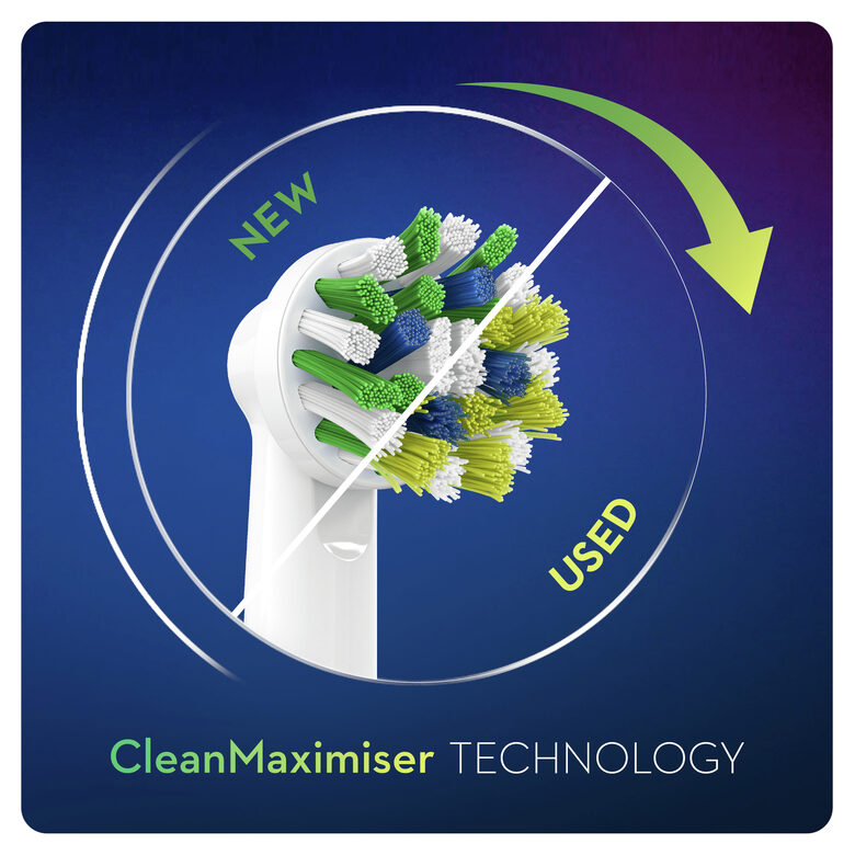 Oral-B CrossAction Testine Di Ricambio (Confezione Da 3 Pezzi), Con Tecnologia CleanMaximiser
