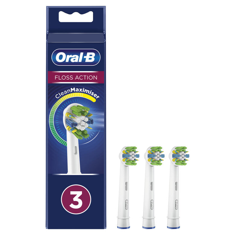 Oral-B FlossAction Testine Di Ricambio (Confezione Da 3 Pezzi) Con Tecnologia CleanMaximiser