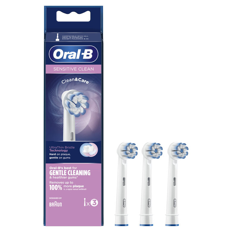 Oral-B Sensitive Clean Testine Di Ricambio, Confezione 3 Pezzi