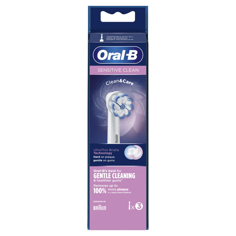 Oral-B Sensitive Clean Testine Di Ricambio, Confezione 3 Pezzi