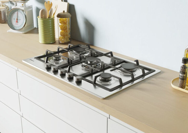 Candy Timeless CHG74WX Acciaio inossidabile Da incasso 74.5 cm Gas 5 Fornello(i)