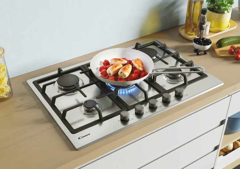 Candy Timeless CHG74WX Acciaio inossidabile Da incasso 74.5 cm Gas 5 Fornello(i)