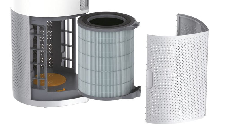 Hoover H-PURIFIER 700 purificatore 110 m² Argento, Bianco
