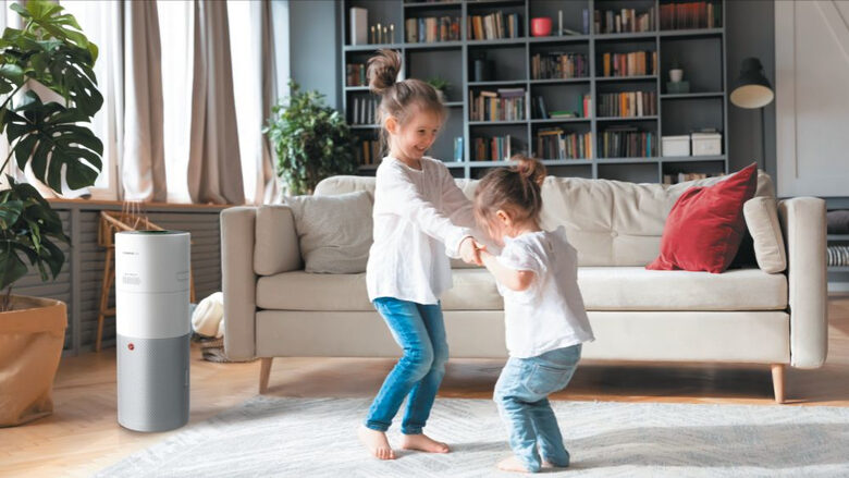 Hoover H-PURIFIER 700 purificatore 110 m² Argento, Bianco