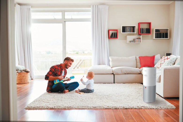 Hoover H-PURIFIER 700 purificatore 110 m² Argento, Bianco